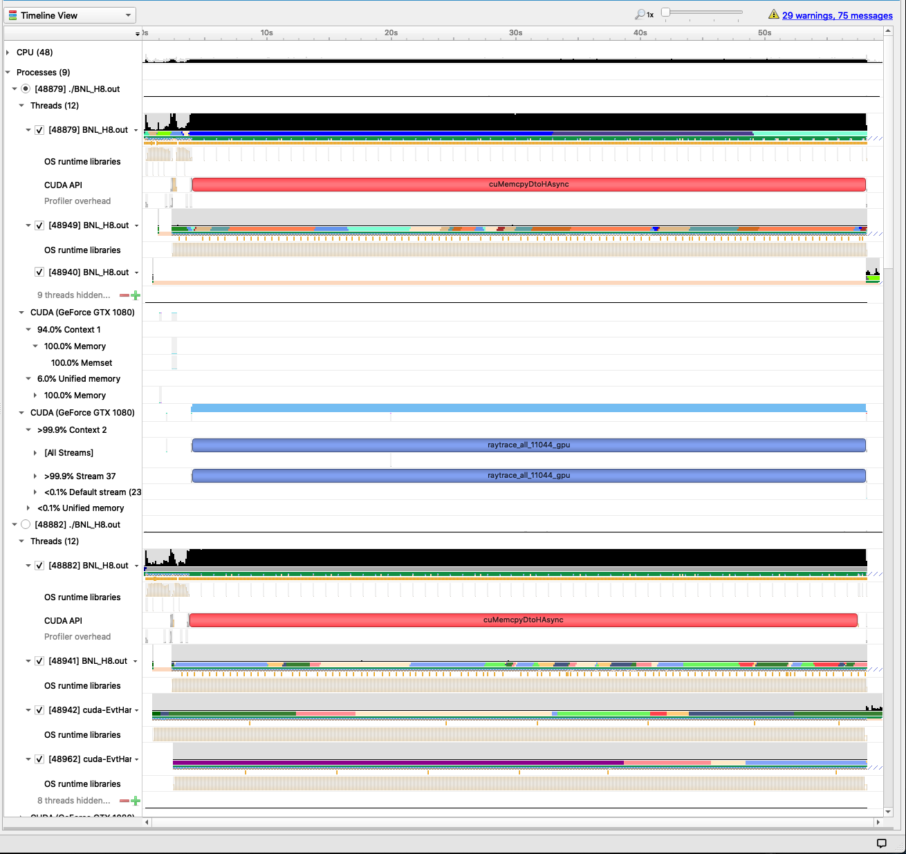 8-gpu profiling output